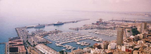 Alicante Harbour with the Saga Rose.