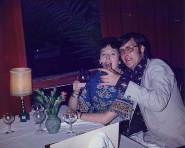 Celebrating my birthday in the Mercedes Restaurant. 1978